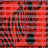Fashnzfab Silky Satin Feel Zebra Print Square Scarf In Red