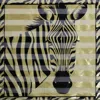 Fashnzfab Silky Satin Feel Zebra Print Square Scarf In Sand
