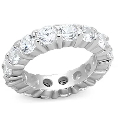 Fashnzfab Silver 925 Sterling Silver Ring With Aaa Grade Cz In Clear In Multi