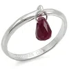 Fashnzfab Silver 925 Sterling Silver Ring With Genuine Stone In Ruby In Multi
