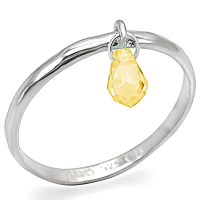 Fashnzfab Silver 925 Sterling Silver Ring With Genuine Stone In Topaz In Multi