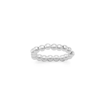 Fashnzfab Silver Bead Stretch Toe Ring In Neutral