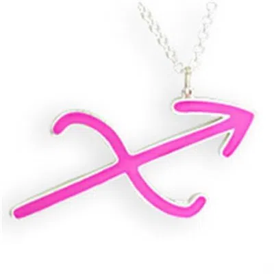Fashnzfab Silver Brass Chain Pendant With Epoxy In Rose In Multi