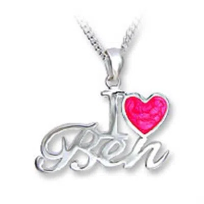 Fashnzfab Silver Brass Chain Pendant With Epoxy In Rose In Multi