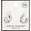 Fashnzfab Silver Dipped Abstract Mini Hoop Earrings - Rhodium In Metallic