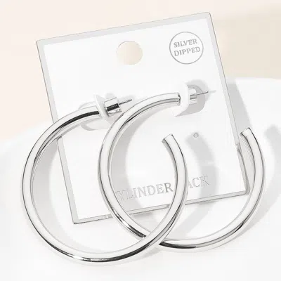 Fashnzfab Silver Dipped Bold Open Hoop Earrings
