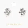 Fashnzfab Silver Dipped Bubble Stud Earrings In Silver