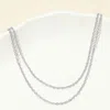 Fashnzfab Silver Dipped Double Layer Cable Chain Necklace In Metallic