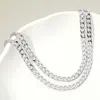 Fashnzfab Silver Dipped Double Layer Cuban Chain Necklace In Multi