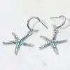 Fashnzfab Silver Dipped Enamel Starfish Dangle Earrings In Metallic