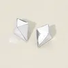 Fashnzfab Silver Dipped Geometric Triangle Earrings In Multi