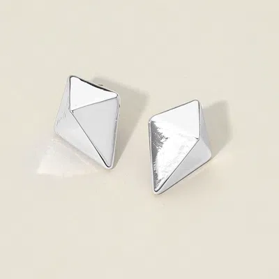 Fashnzfab Silver Dipped Geometric Triangle Earrings In Multi