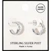 Fashnzfab Silver Dipped Rope Mini Hoop Earrings In Silver