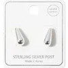 Fashnzfab Silver Dipped Sterling Silver Post Teardrop Earrings - Rhodium In Multi