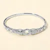 Fashnzfab Silver Plated Cz Stone Paved Snake Head Hinged Bangle Bracelet - Rhodium In Metallic