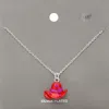 Fashnzfab Silver Plated Red Hat Pendant Necklace In Brown
