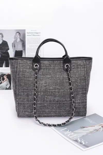 Fashnzfab Simple Daily Shoulder Strap Tote Bag In Multi