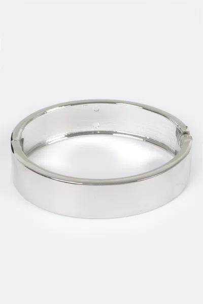 Fashnzfab Simple Metal Bangle Bracelet In Silver