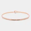Fashnzfab Single Lady Thin Brass Metal Hook Bracelet Rose Gold In Multi