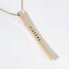 Fashnzfab Sisters Brass Metal Bar Pendant Necklace In Gold