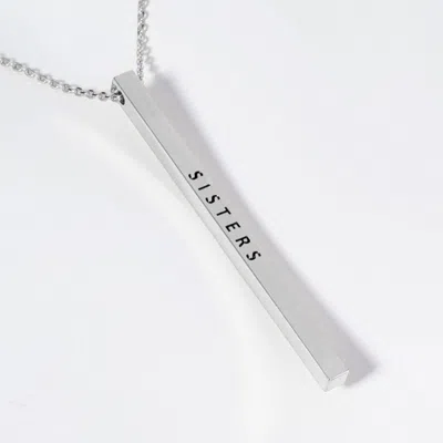 Fashnzfab Sisters Brass Metal Bar Pendant Necklace In Metallic