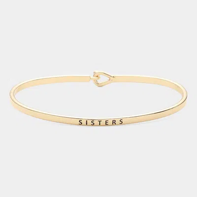 Fashnzfab Sisters Brass Thin Metal Hook Bracelet Gold