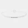Fashnzfab Sisters Brass Thin Metal Hook Bracelet Rhodium In Multi