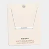 Fashnzfab 'sisters' Horizontal Metal Bar Pendant Necklace In Multi