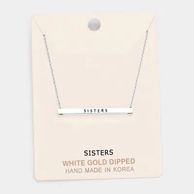 Fashnzfab 'sisters' Horizontal Metal Bar Pendant Necklace In Multi