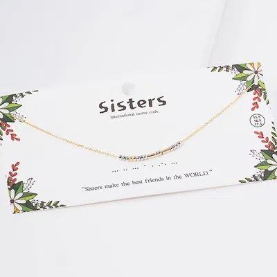 Fashnzfab Sisters Message Morse Code Pendant Necklace In Gold