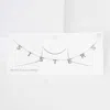 Fashnzfab Sisters White Gold Dipped Metal Message Pendant Station Necklace In Multi