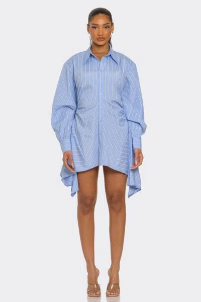 Fashnzfab Skyline Asymmetrical Shirt Dress