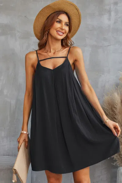 Fashnzfab Sleeveless A Line Spaghetti Strap Dress