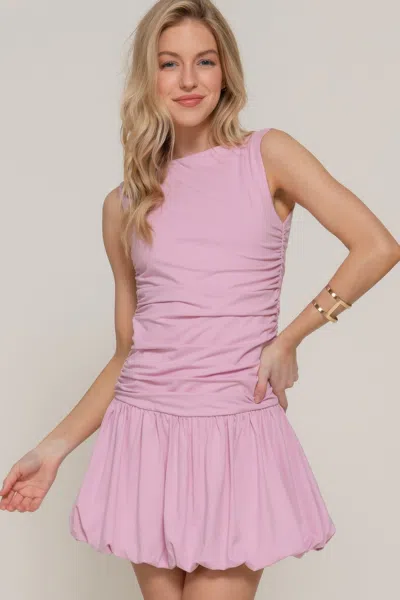 Fashnzfab Sleeveless Boat Neck Voluminous Mini Dress
