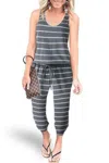 Fashnzfab Sleeveless Drawstring Square Neck Fit Jumpsuit