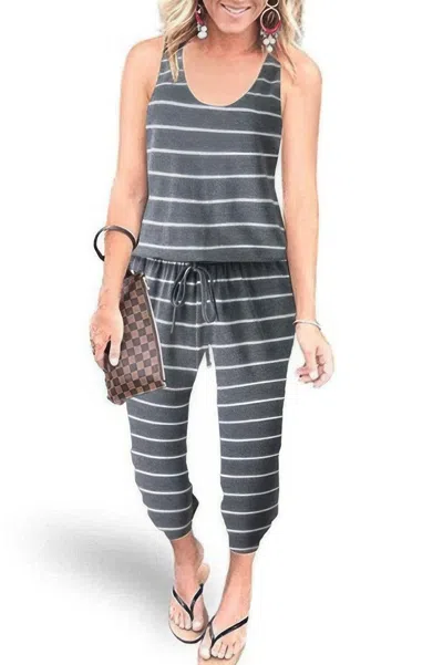 Fashnzfab Sleeveless Drawstring Square Neck Fit Jumpsuit