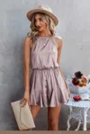 Fashnzfab Sleeveless Leopard Rrint Ruffle Short Romper