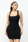 Fashnzfab Sleeveless Mini Dress In Black
