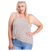 Fashnzfab Sleeveless Multi Color Rib Fabric Tank Top In Multi