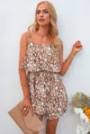 Fashnzfab Sleevless Leopard Printed Belt Fit Romper