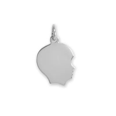 Fashnzfab Small Engravable Boy Silhouette Pendant In Orange