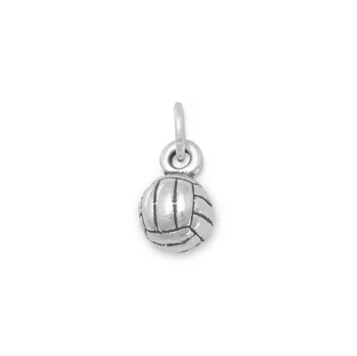 Fashnzfab Small Oxidized 3d Volleyball Charm In Pattern