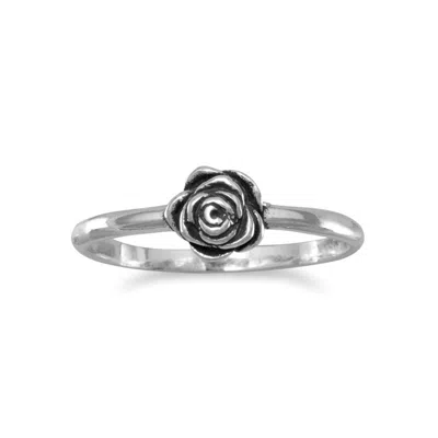 Fashnzfab Small Oxidized Rose Ring In Purple