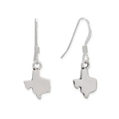 Fashnzfab Small Oxidized Texas State French Wire Earrings In Pattern