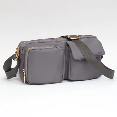 Fashnzfab Small Utility Crossbody Bag In Gray