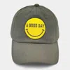 Fashnzfab Smile A Good Day Message Baseball Cap In Green