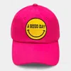 Fashnzfab Smile A Good Day Message Baseball Cap In Pink