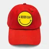 Fashnzfab Smile A Good Day Message Baseball Cap In Red