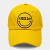 Fashnzfab Smile A Good Day Message Baseball Cap In Yellow