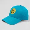 Fashnzfab Smile Accented Solid Baseball Cap In Blue
